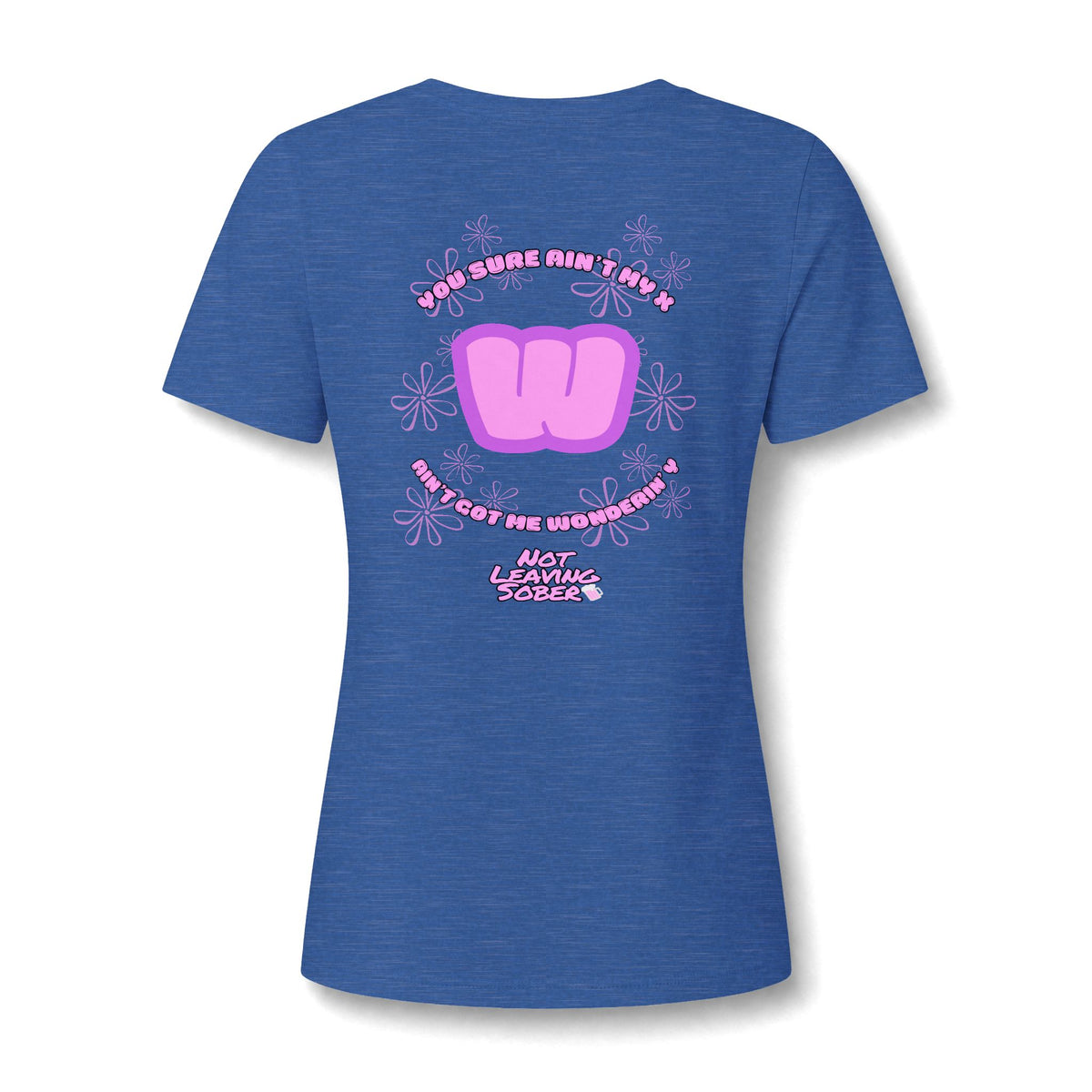 Women's V-Neck Tee — "There Ain't No..." Pink Bubble Letter Graphic
