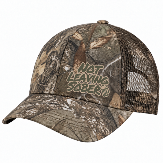 Not Leaving Sober Camouflage Cap with Mesh Back